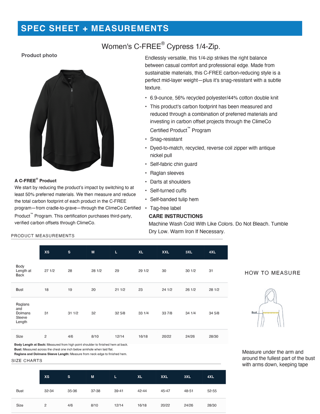 Custom Print Textured Port Authority® Women's & Unisex C-FREE® Cypress 1/4-Zip